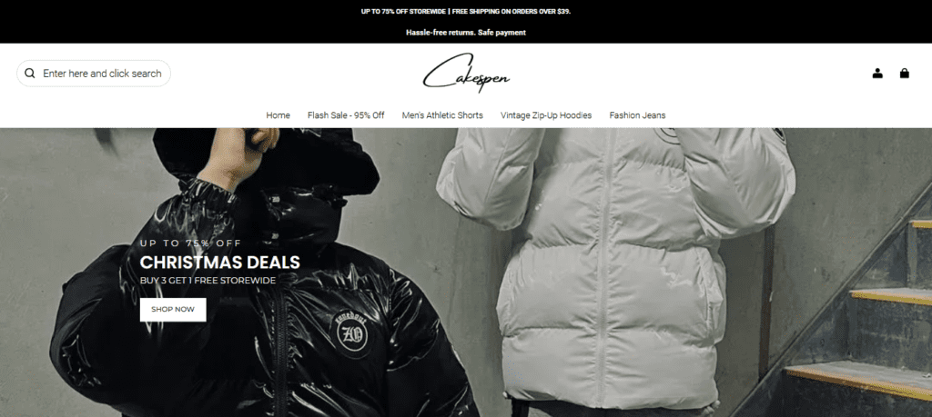 Screenshot of Homepage of Official Website of CakesPen