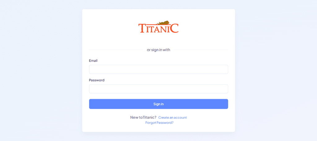 Screenshot of Homepage of Official Website of TitanicOfficial.pro