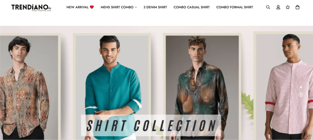 Screenshot of Homepage of Official Website of Trendiano